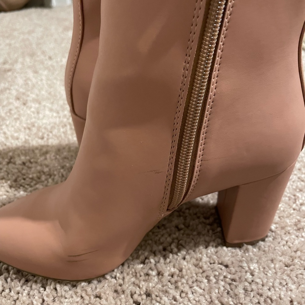 JustFab Nude Booties